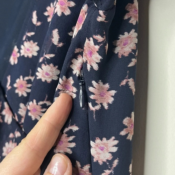 JOIE Orita 100% Silk Floral Ruffles Surplice Midi Dress - Picture 11 of 12